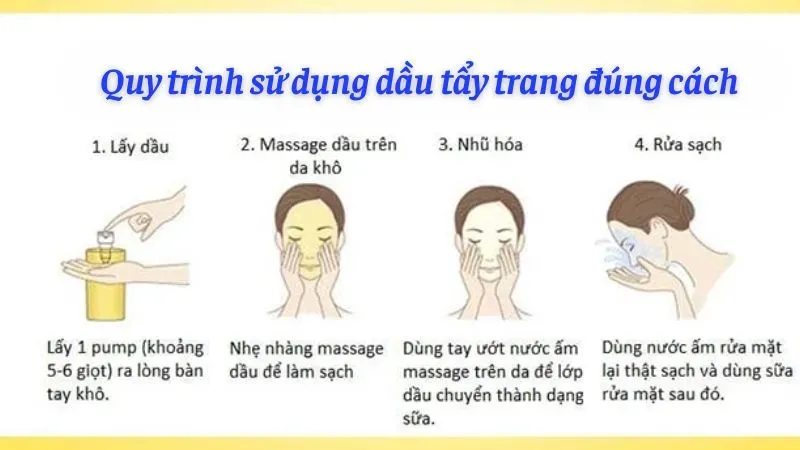 Quy trình sử dụng dầu tẩy trang đúng cách