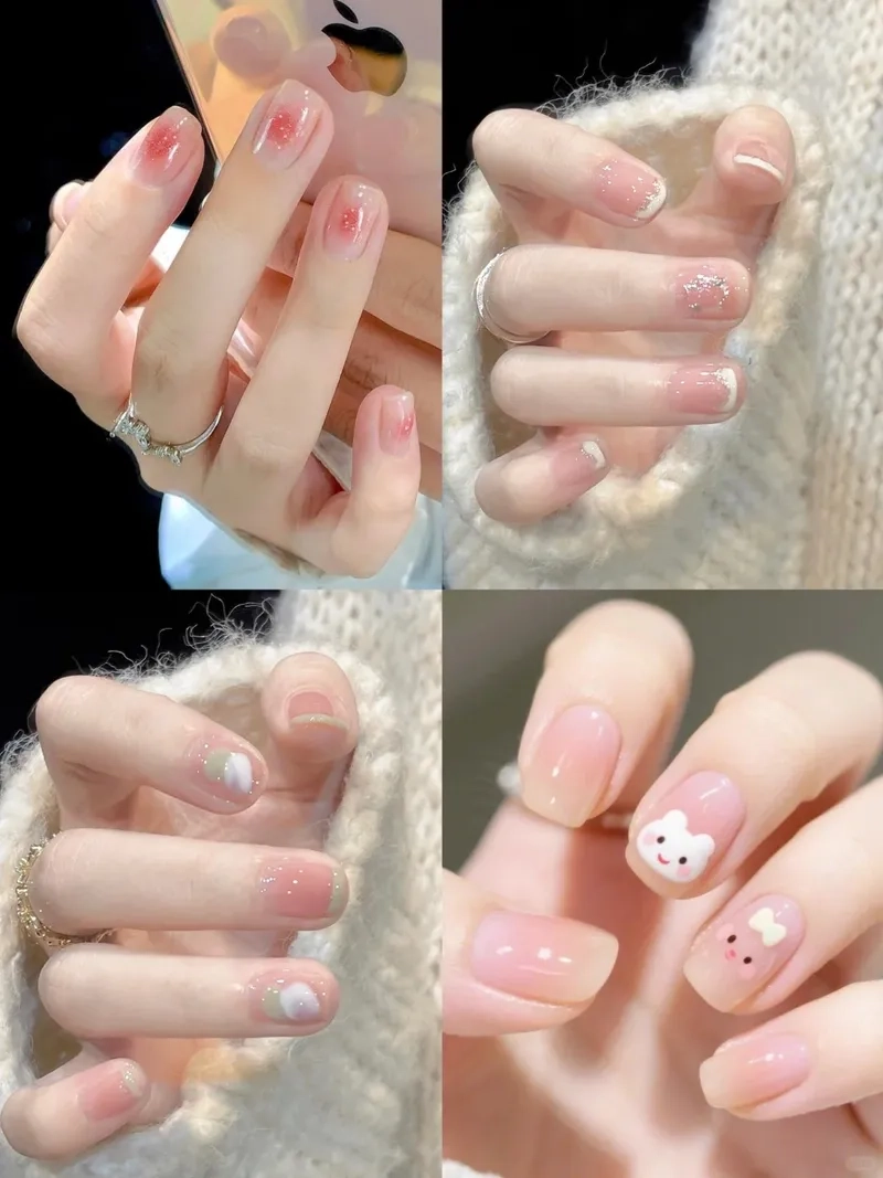 Mẫu nail tết cho móng ngắn mang không khí lễ hội tuyệt vời