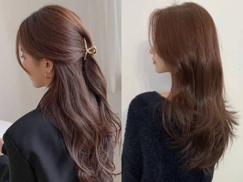 Phong cách nữ tính với màu tóc màu nâu hạt dẻ nữ cuốn hút