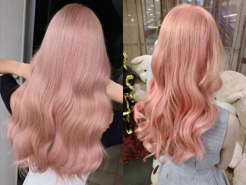 Màu tóc ngọt ngào thu hút ánh nhìn là nâu hồng siêu xinh