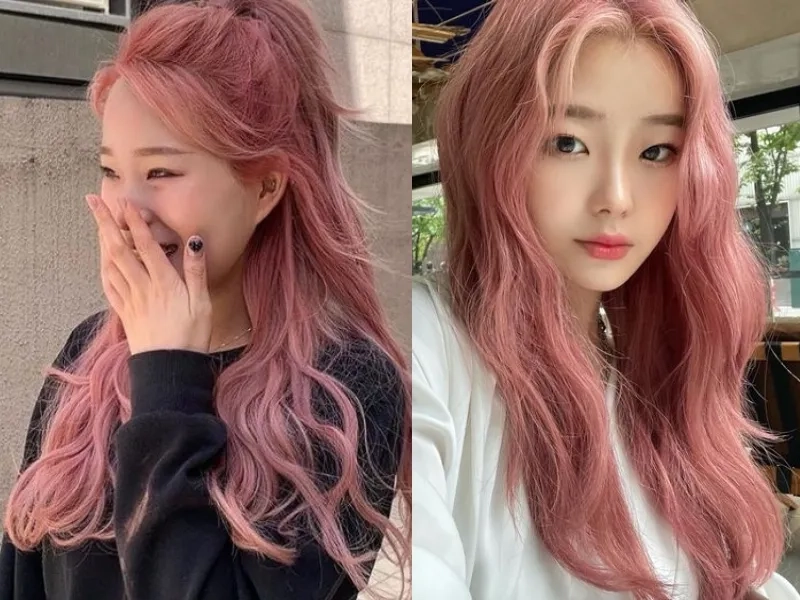 Kiểu tóc cá tính và trẻ trung là tóc nâu hồng nổi bật