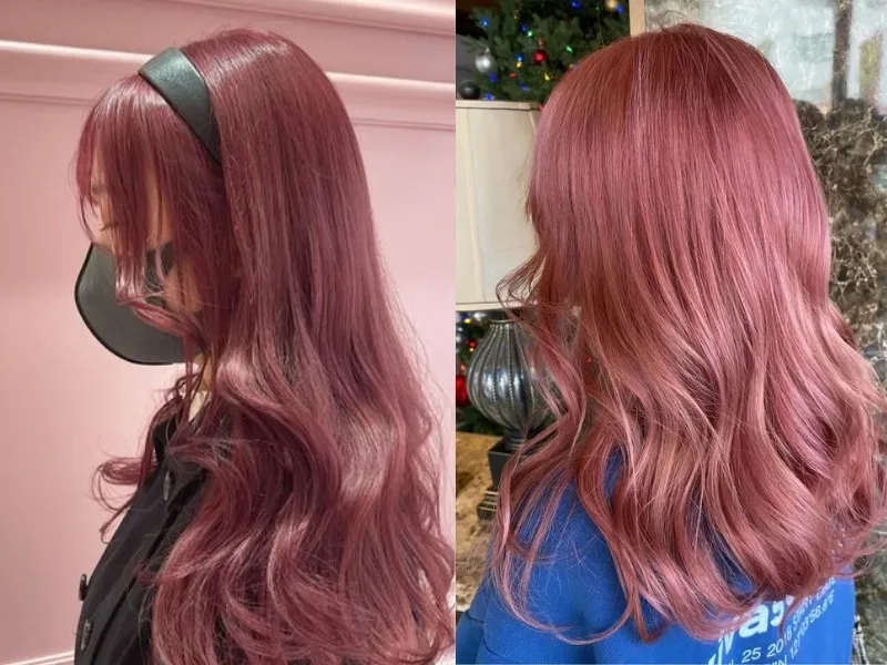 Xu hướng tóc mới với màu tóc nâu hồng đào không thể bỏ qua