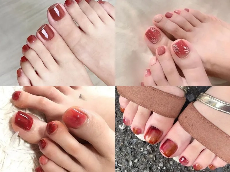 Thêm phần nữ tính với mẫu nail chân đỏ đẹp hấp dẫn