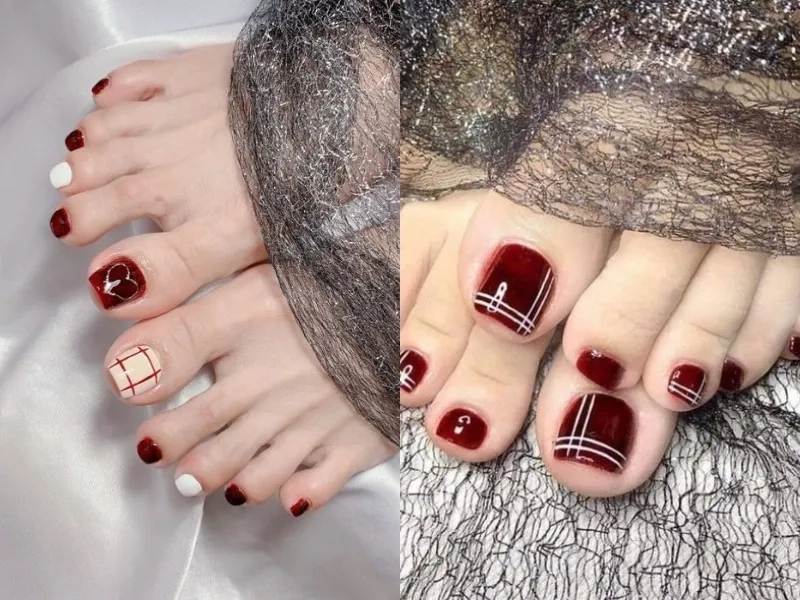Đổi mới diện mạo với mẫu nail đỏ chân ấn tượng