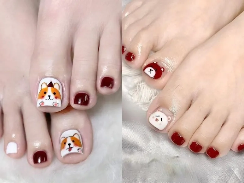 Rực rỡ mọi dịp với nail chân đẹp đỏ quyến rũ