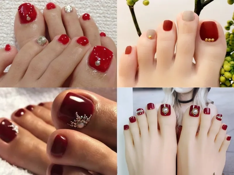 Phong cách rực rỡ cùng nail chân đỏ đẹp đẳng cấp