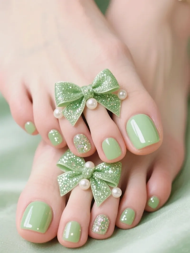 Nail chân đẹp màu xanh phù hợp với nhiều phong cách khác nhau