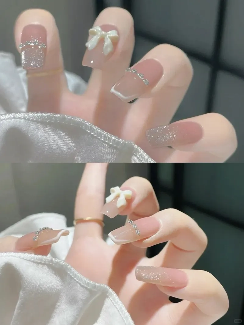 Sáng tạo nổi bật với nail gắn nơ đầy phong cách