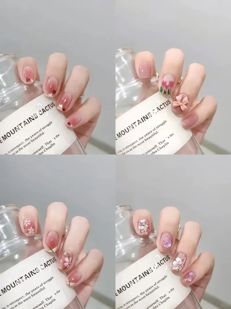 Nổi bật mọi nơi với nail xinh gắn nơ