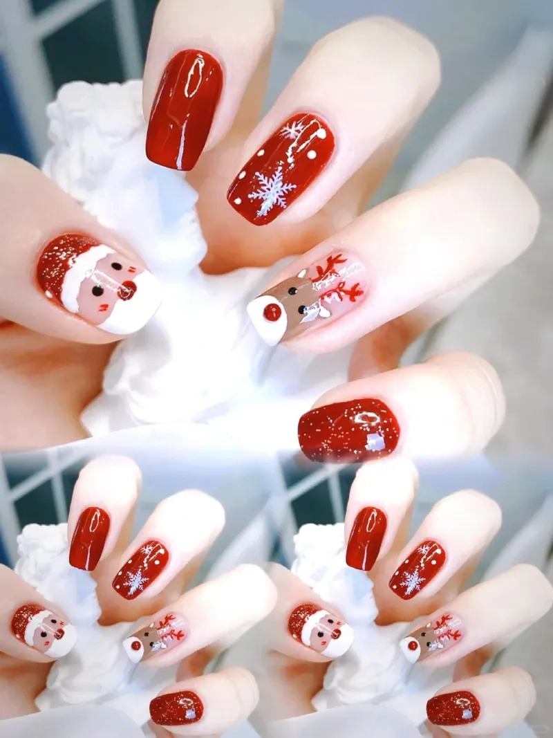 Chọn lựa hoàn hảo với bộ móng noel sắc màu tươi vui