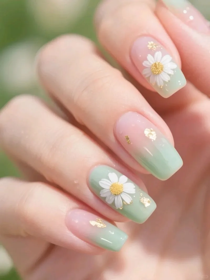 Lựa chọn nổi bật với bộ nail hoa cúc đầy phong cách