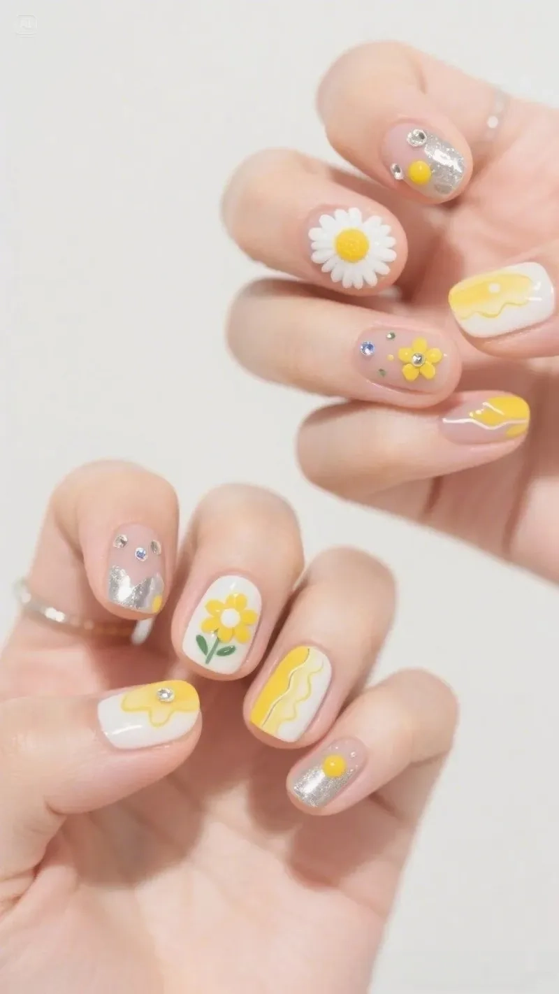 Chọn ngay kiểu móng vẽ hoa cúc để nổi bật mọi lúc