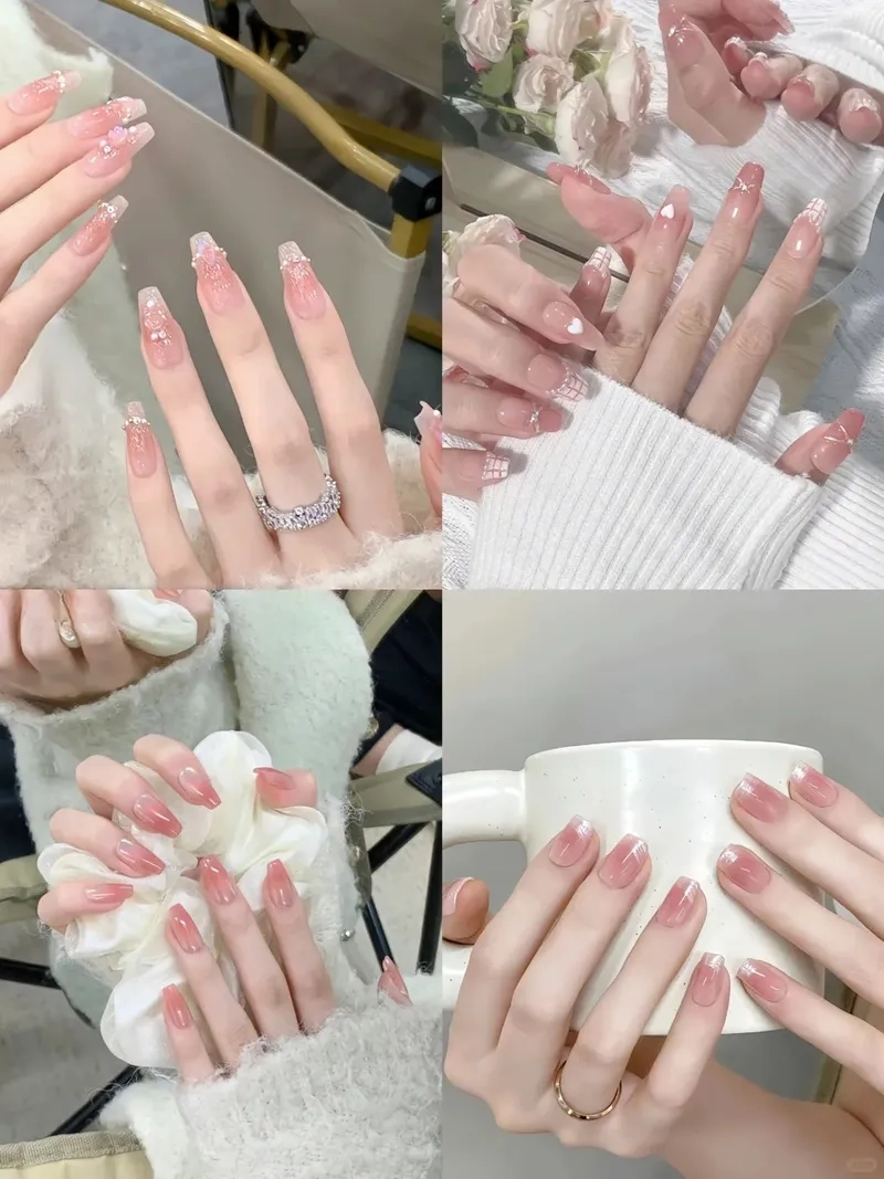 Tỏa sáng mỗi ngày với mẫu nail đẹp màu hồng thạch