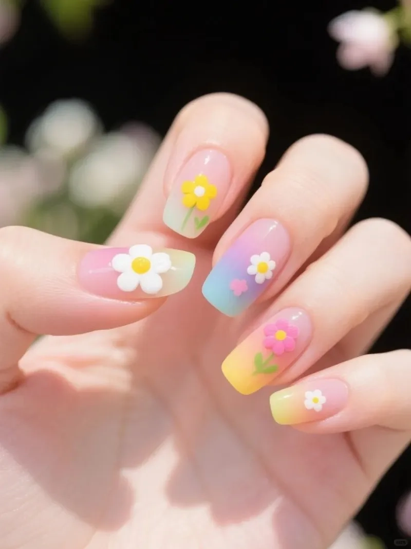 Xinh xắn với mẫu nail màu pastel tươi mới