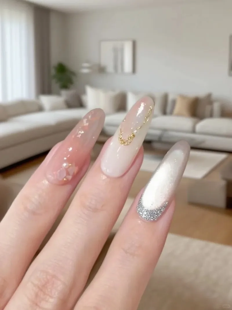 Điểm nhấn cho đôi tay với mẫu nail móng tròn đẹp quyến rũ