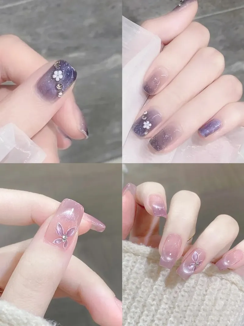 Màu móng tím thời trang dễ phối trang phục cho nàng