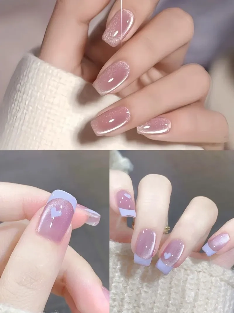 Màu sơn móng tay tím mềm mại tinh tế mang lại sự nhẹ nhàng