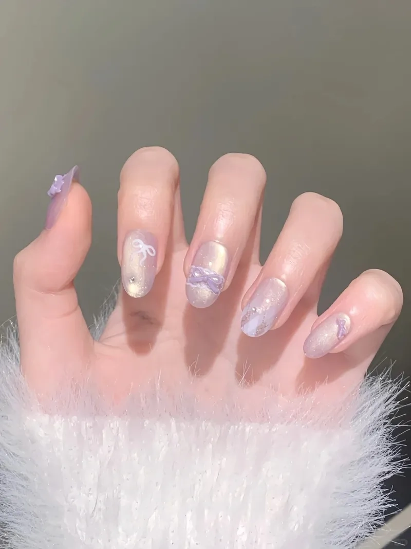 Nail tím đẹp phong cách hiện đại trẻ trung