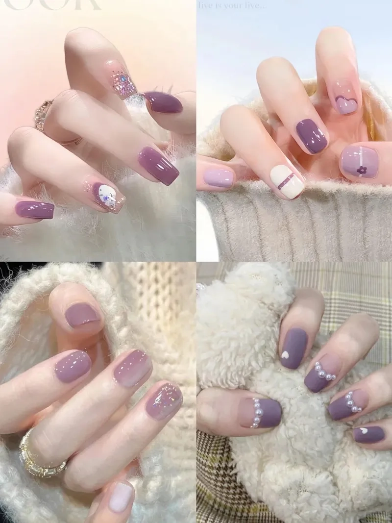 Những bộ nail màu tím đẹp làm say lòng phái đẹp