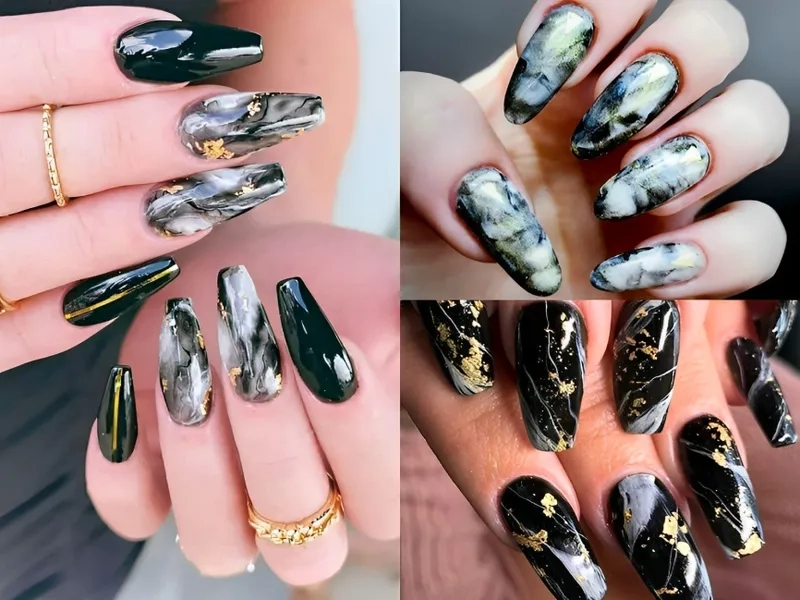 Loang vân đá nail phá cách cho mùa mới