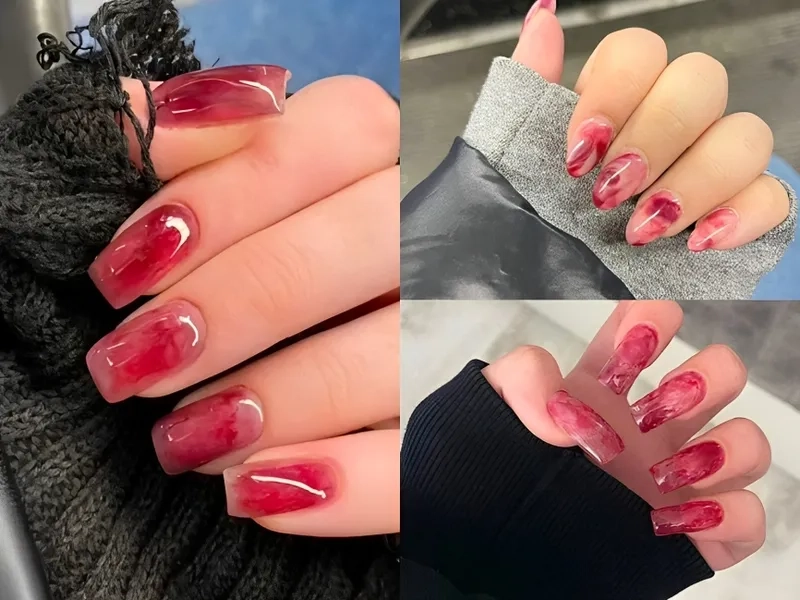 Mẫu móng loang vân đá đẹp tự nhiên như đá thật