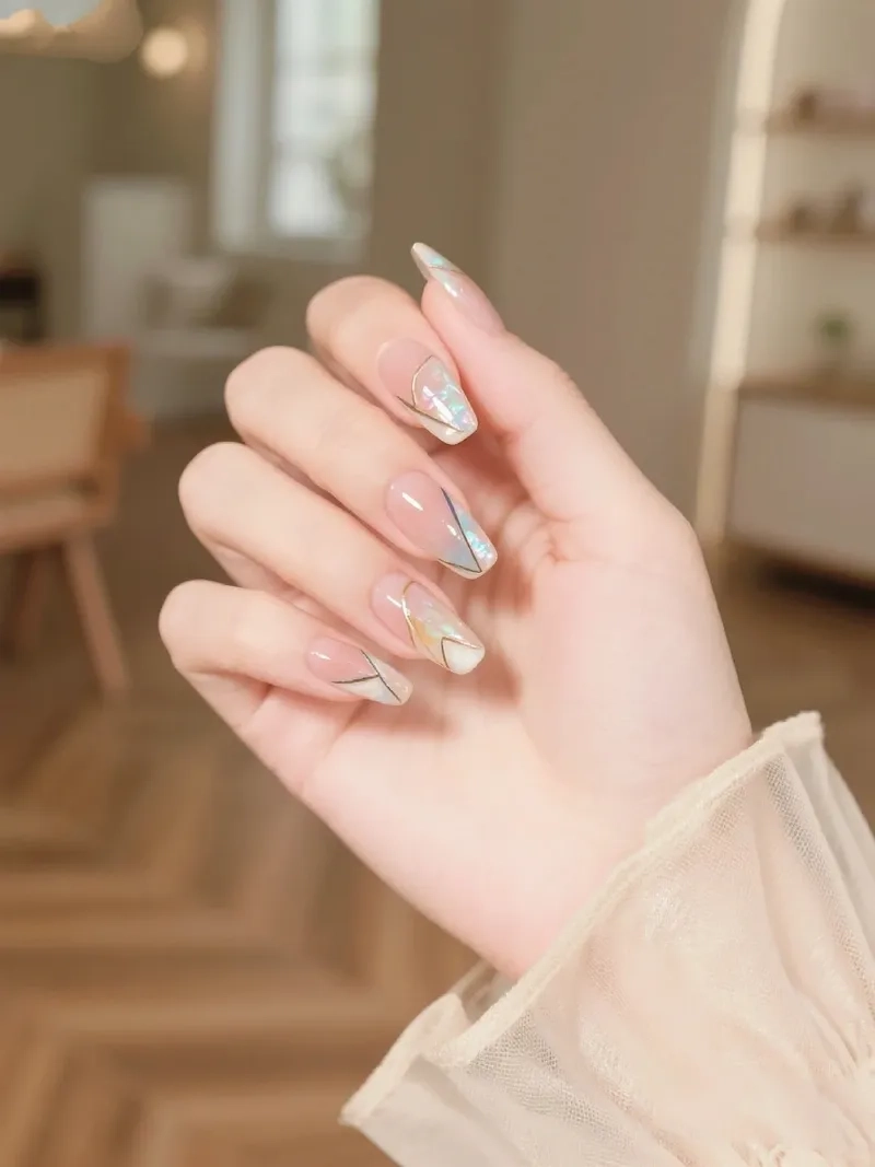 Nail vẽ vân đá phong cách mới lạ không đụng hàng