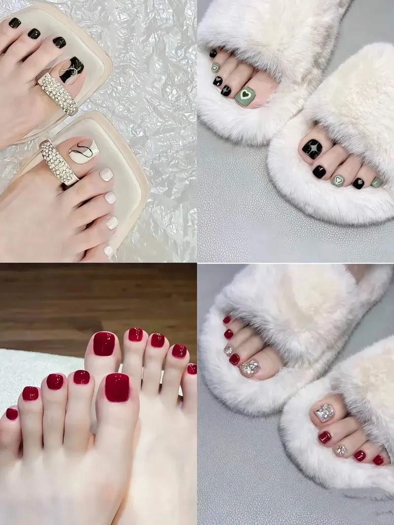 Phong cách nhẹ nhàng tinh tế với các mẫu móng chân đẹp nhẹ nhàng