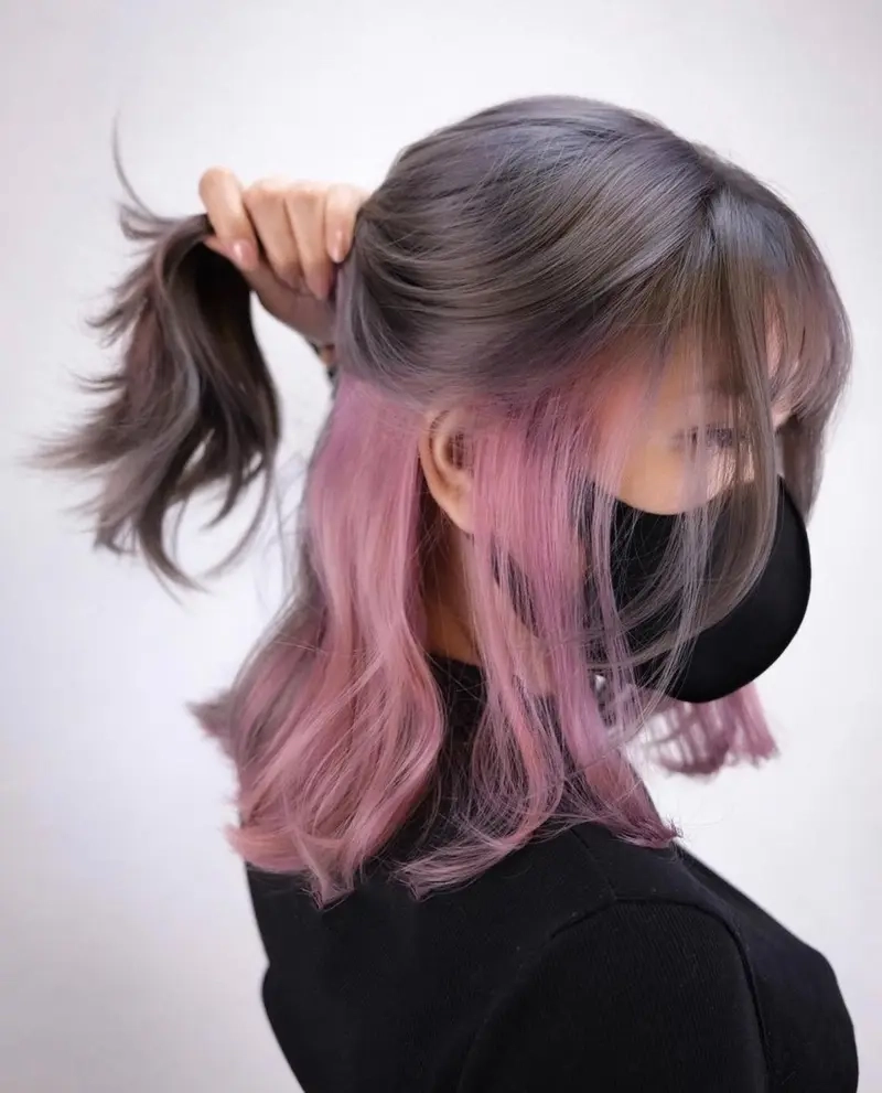 Phong cách thời thượng với nhuộm tóc highlight sau gáy cực chất