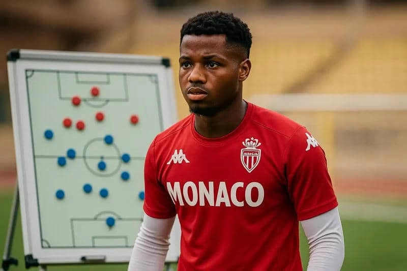 Fati chăm chỉ luyện tập chiến thuật cùng đồng đội ở Monaco.