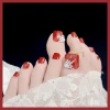 Sơn Móng Chân Màu Đỏ Mận Đính Đá: Xu Hướng Nail Quyến Rũ 2026