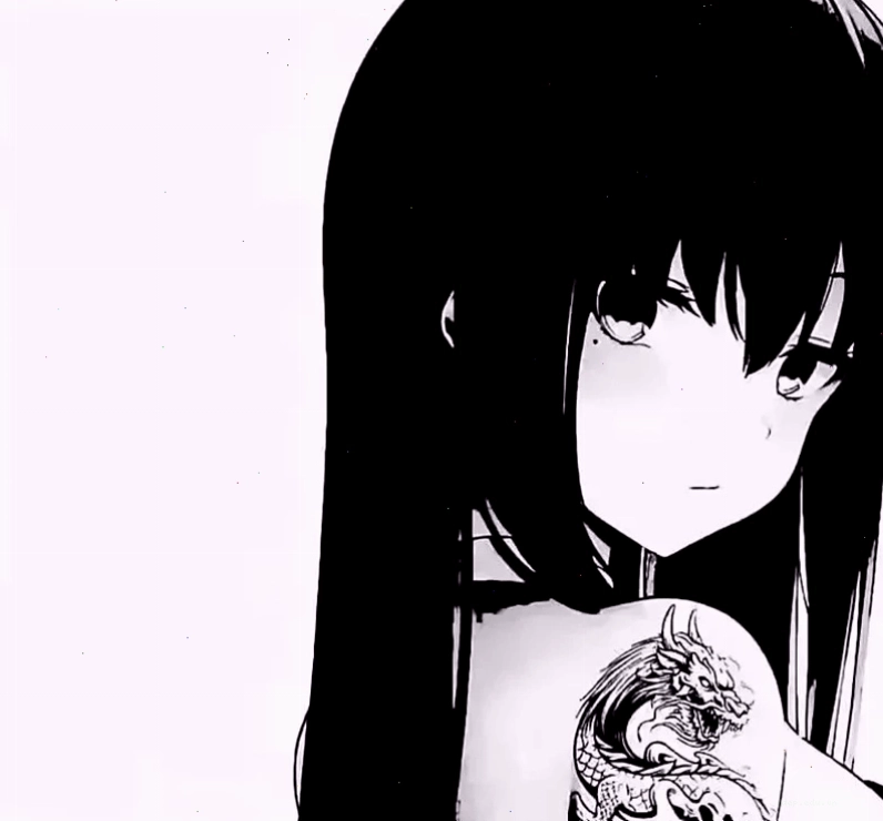 Ảnh anime nữ trắng đen với nét vẽ tinh tế