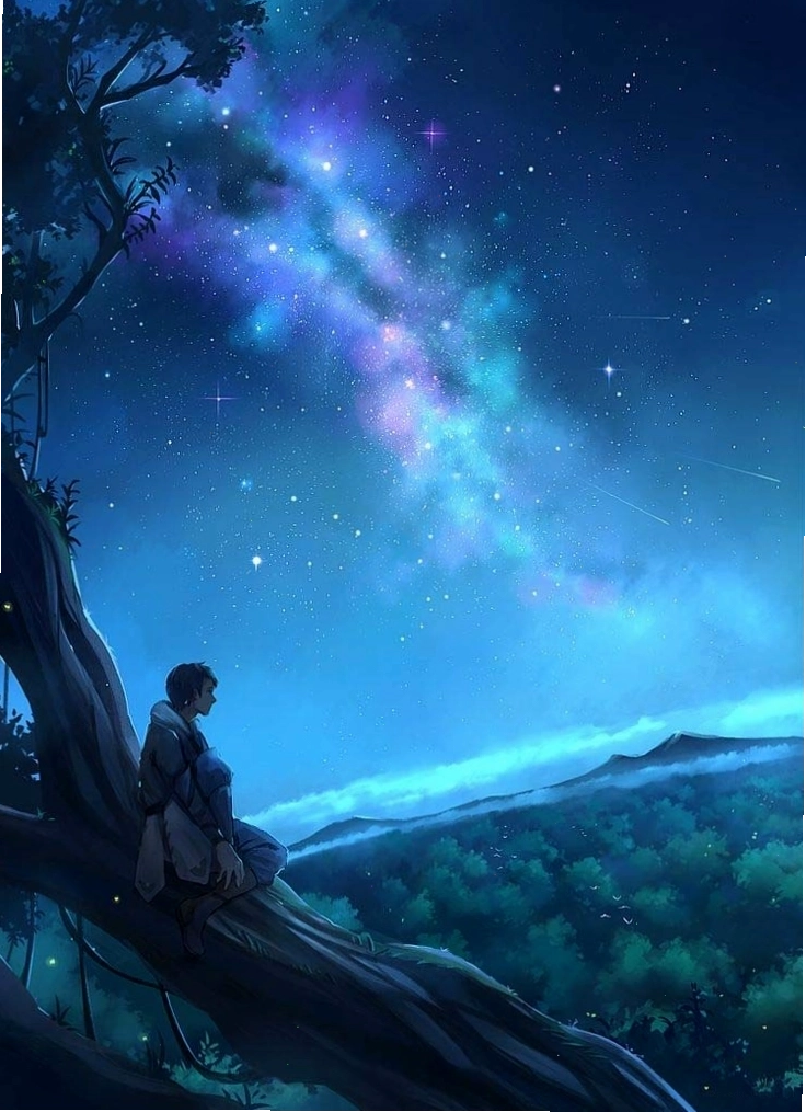 Ảnh anime phong cảnh đẹp với những ngọn núi phủ tuyết trắng