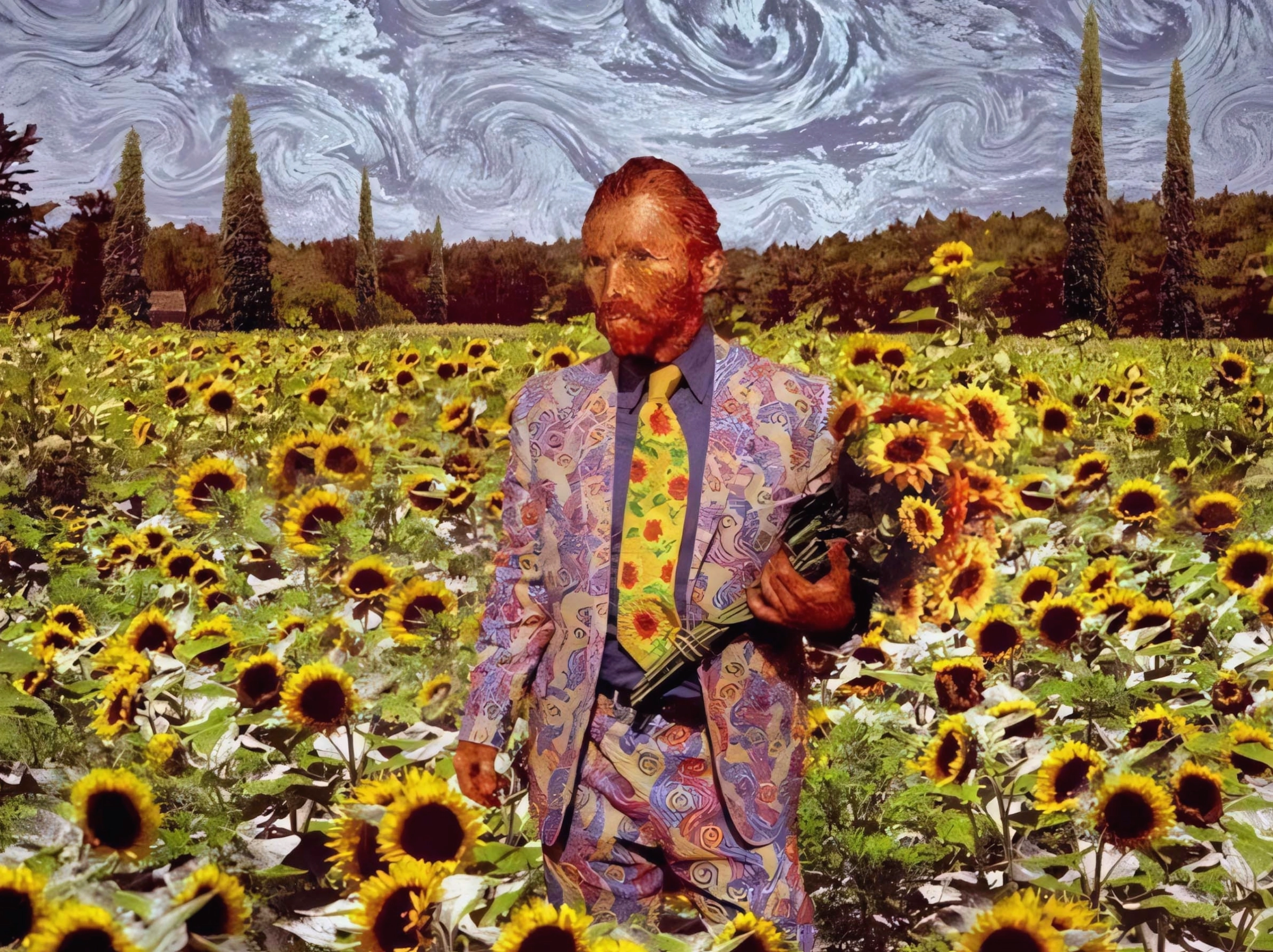 Ảnh avatar hoa hướng dương nghệ thuật Van Gogh đầy ấn tượng