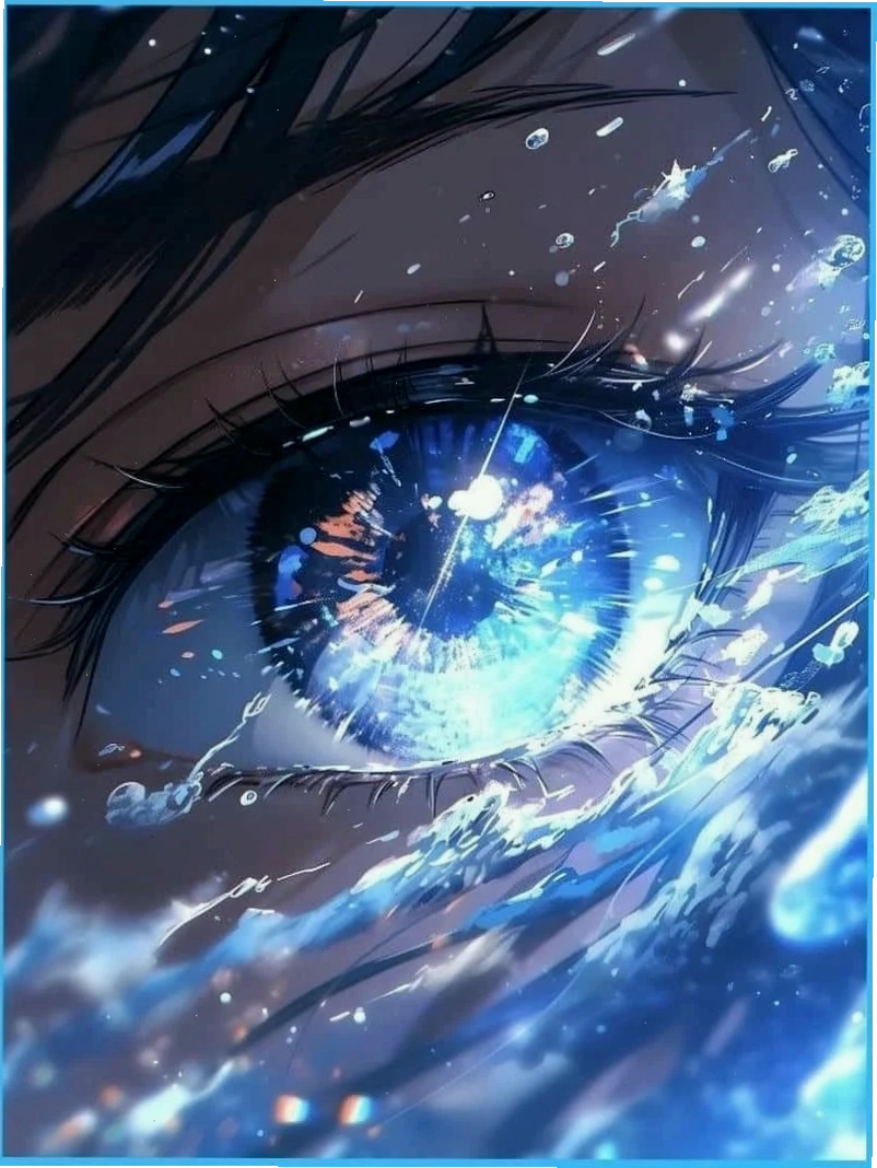Ảnh cận mặt anime với đôi mắt sáng long lanh, biểu cảm đa dạng