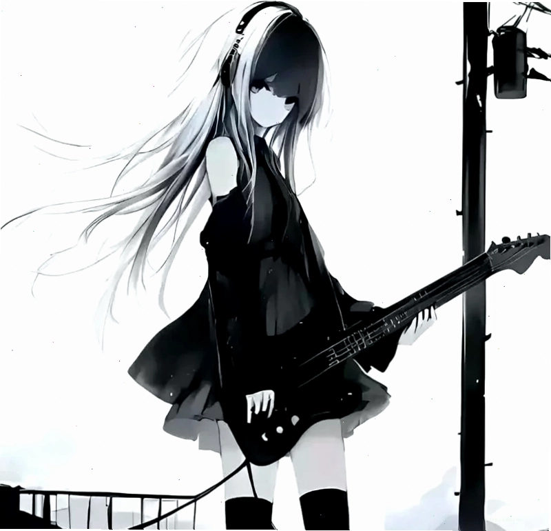 Anime nữ ngầu trắng đen thể hiện khí chất mạnh mẽ