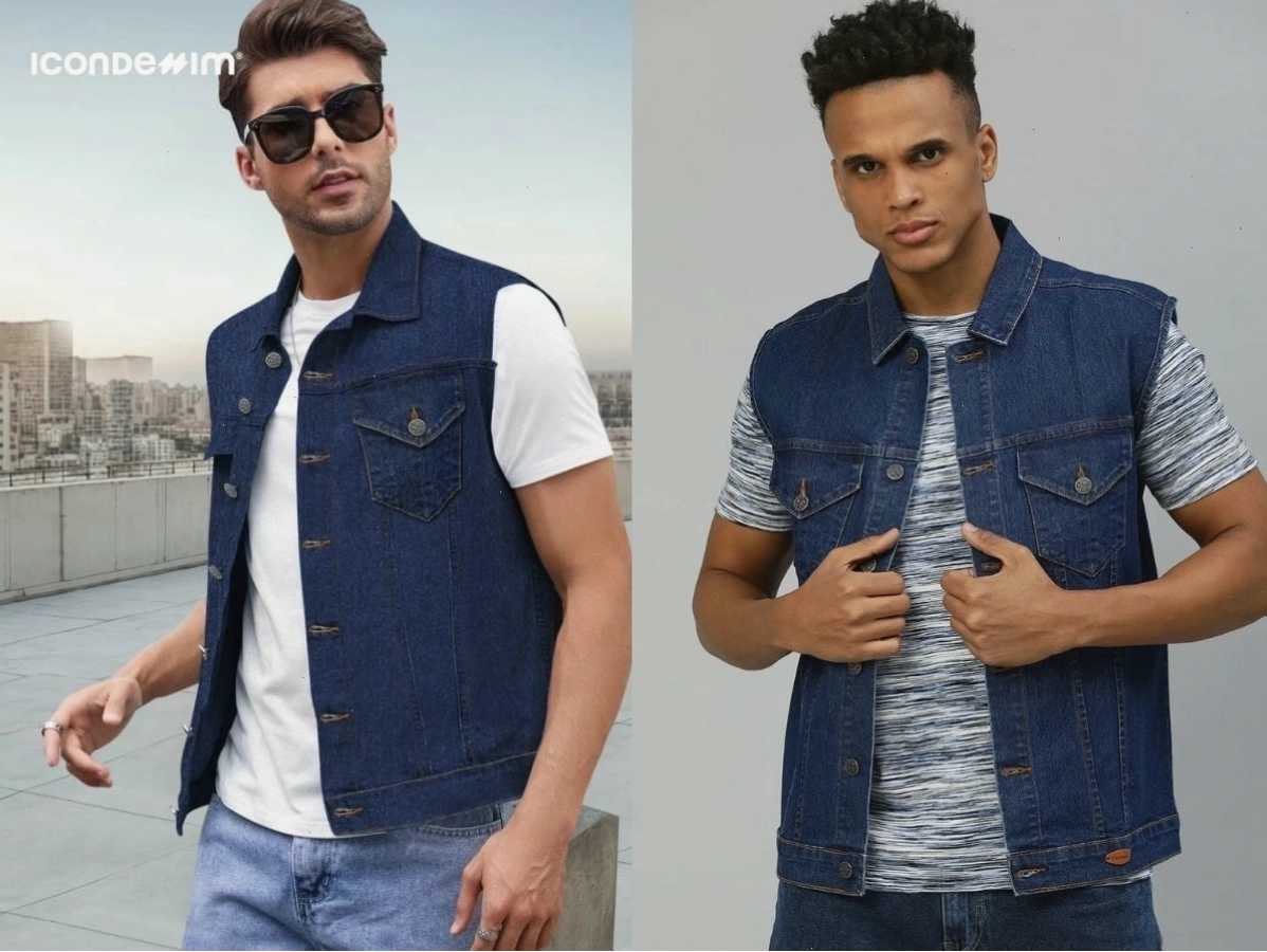 Áo gile denim