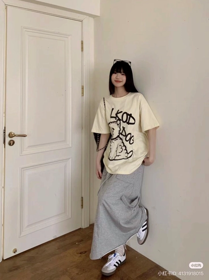 Áo thun form rộng nữ mặc như đầm