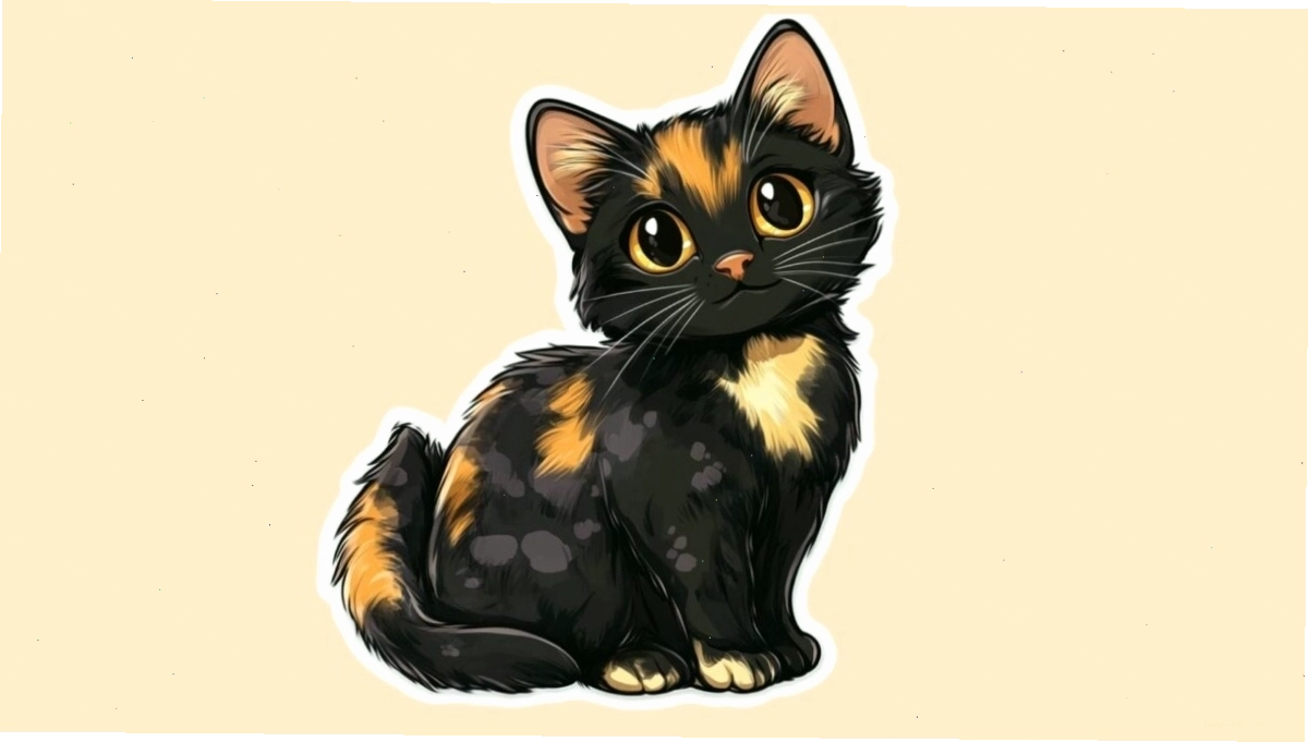 Avatar mèo Chibi dễ thương đang ăn bánh