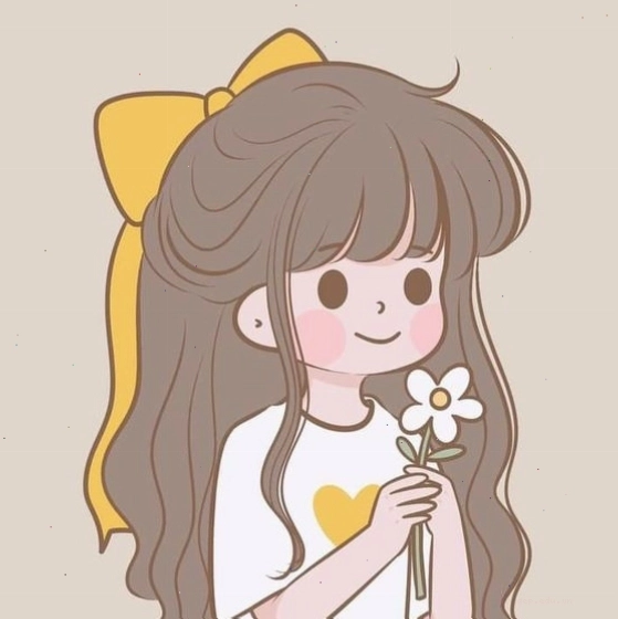 Avatar nữ cute với mái tóc màu nổi bật và phụ kiện cá tính