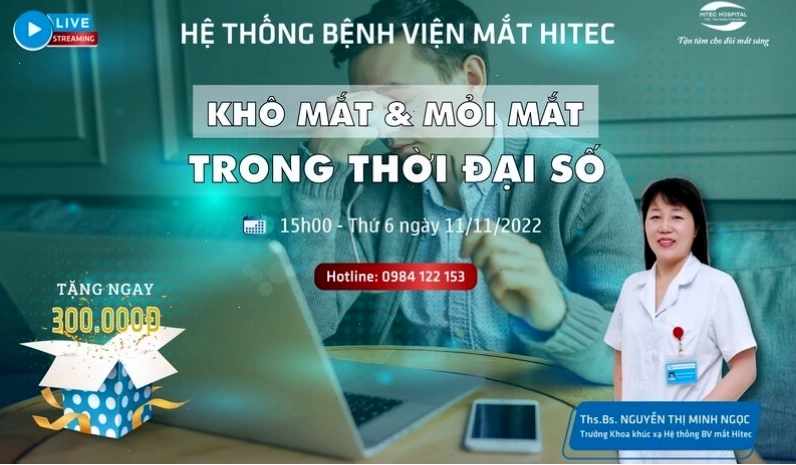 Bác sĩ đang thăm khám mắt cho bệnh nhân