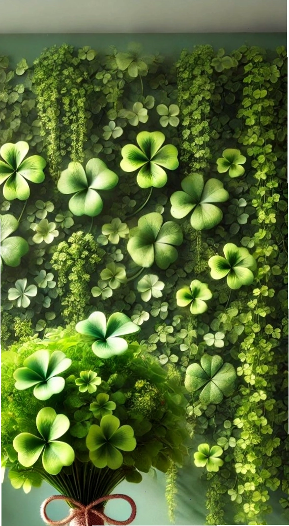 Background cỏ 4 lá với hiệu ứng bokeh ấn tượng