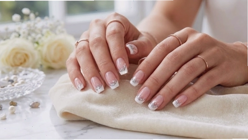 Biến tấu nail kim tuyến đầu móng với đường viền dày hơn