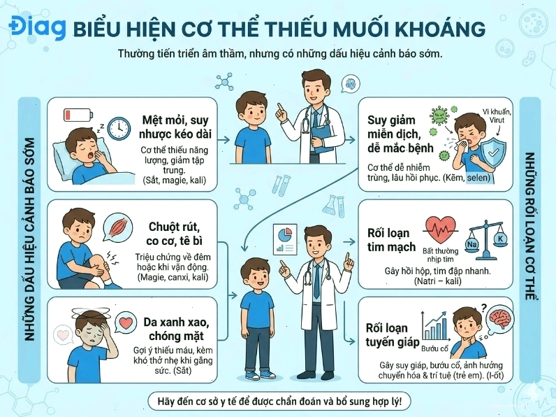 Biểu hiện cơ thể thiếu muối khoáng