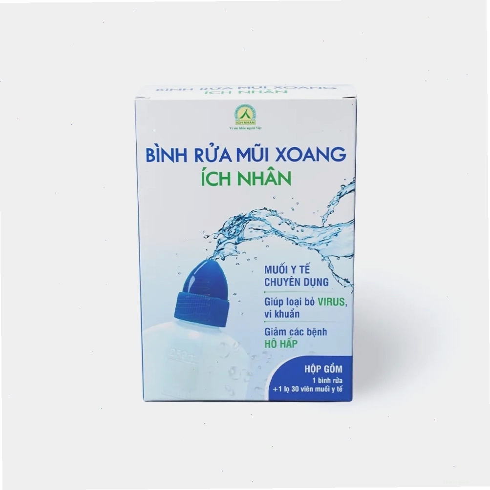 Bình rửa mũi xoang Ích Nhân và muối y tế