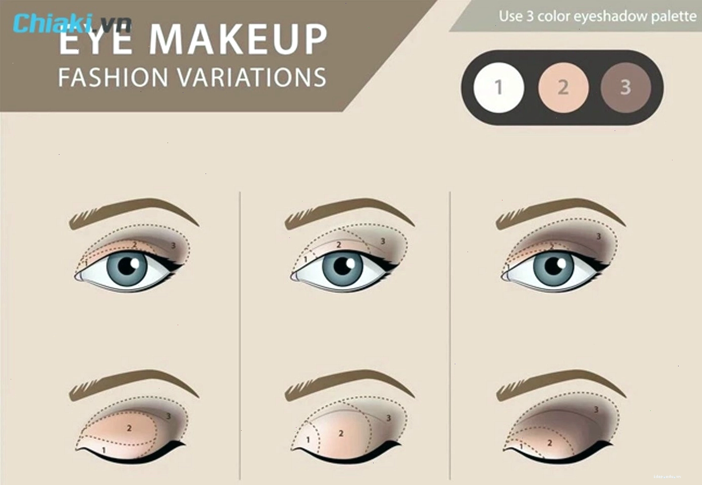 Cách đánh phấn mắt 3 màu đơn giản