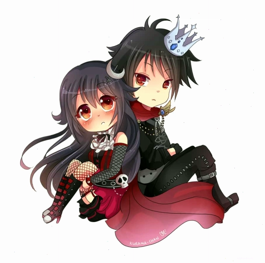 Cặp đôi anime chibi đáng yêu với phong cách ngầu