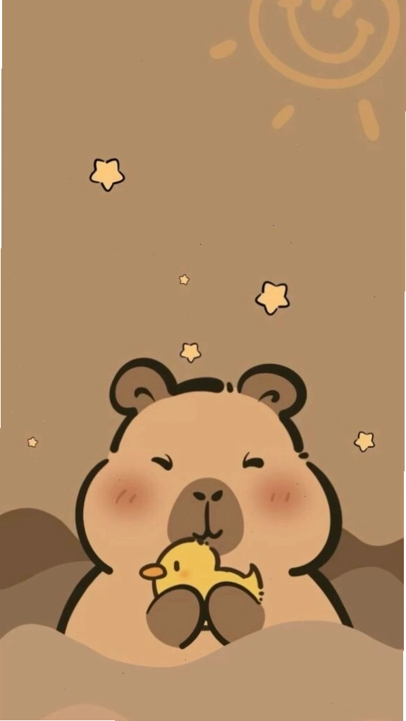Capybara ôm vịt vàng, biểu cảm đơ