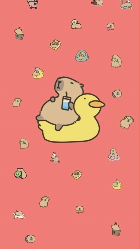 Capybara thư giãn trên phao vịt