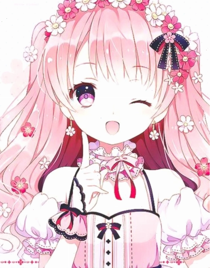 Cô gái anime dễ thương với biểu cảm nhí nhảnh