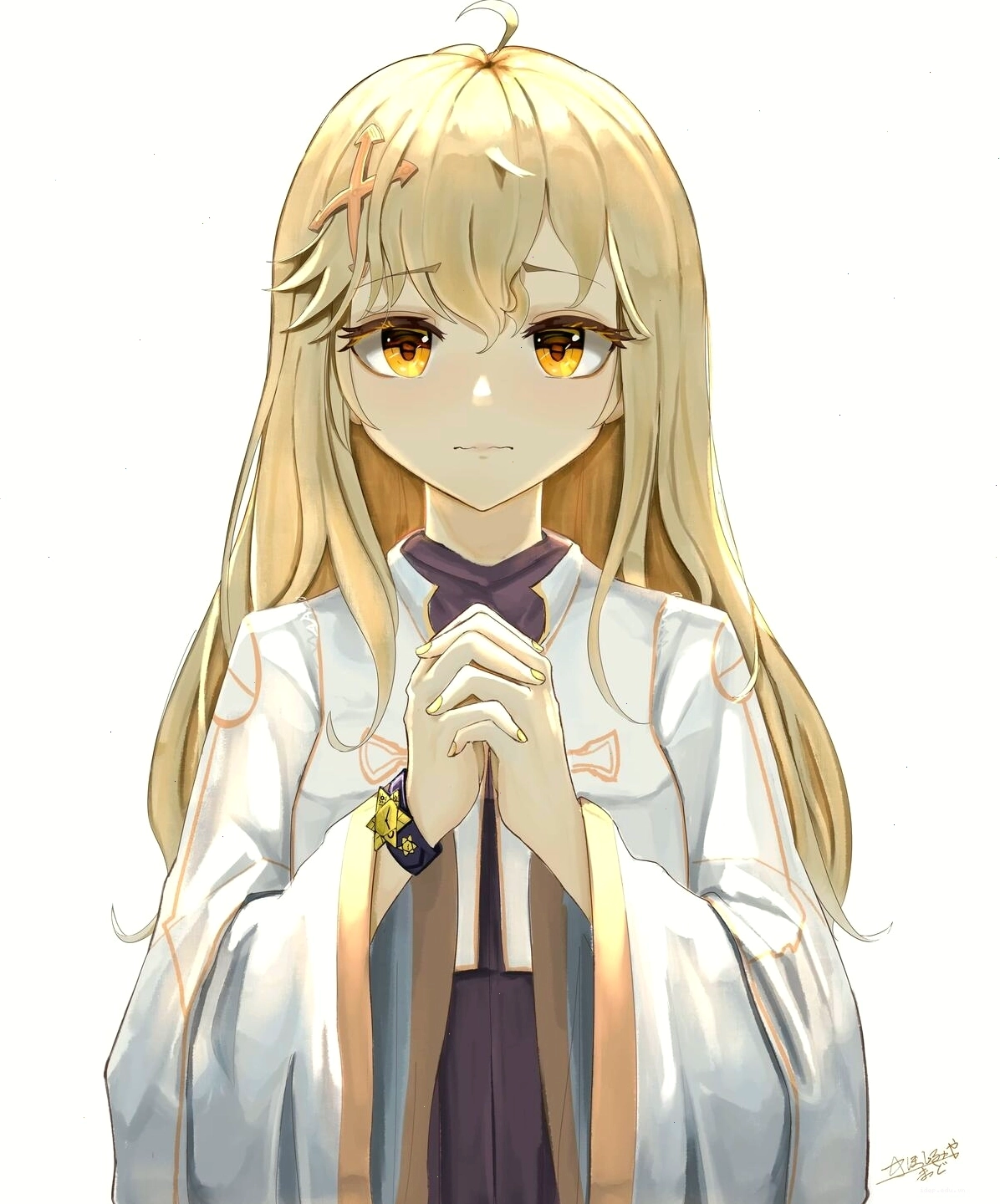Cô gái nữ tu anime trong trang phục đen
